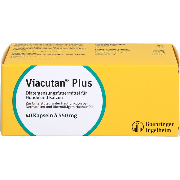 Viacutan plus Kapseln für Hunde und Katzen bei Dermatosen und übermäßigem Haarausfall, 40 St. Kapseln