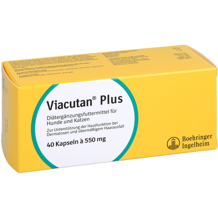 Viacutan plus Kapseln für Hunde und Katzen bei Dermatosen und übermäßigem Haarausfall, 40 St. Kapseln