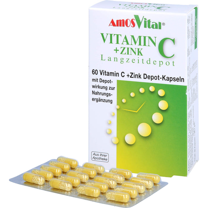 AmosVital Vitamin C+Zink Depot Kapseln, 60 St. Kapseln