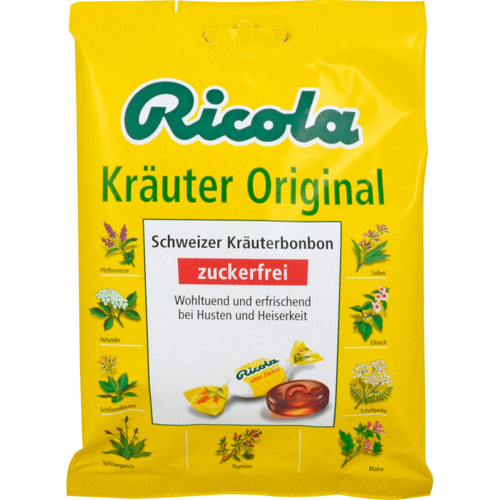 Ricola Kräuter Original Schweizer Kräuterbonbons zuckerfrei, 75 g Bonbons