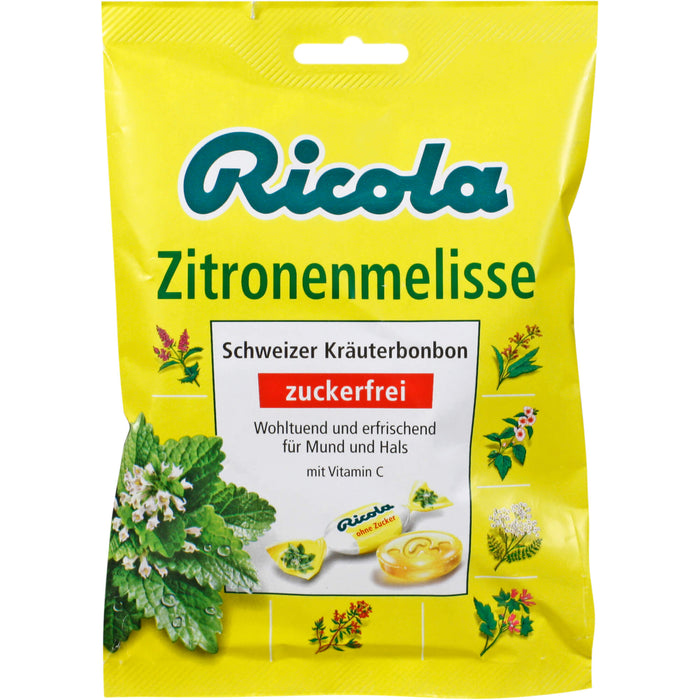 Ricola Zitronenmelisse Schweizer Kräuterbonbon zuckerfrei, 75 g Bonbons