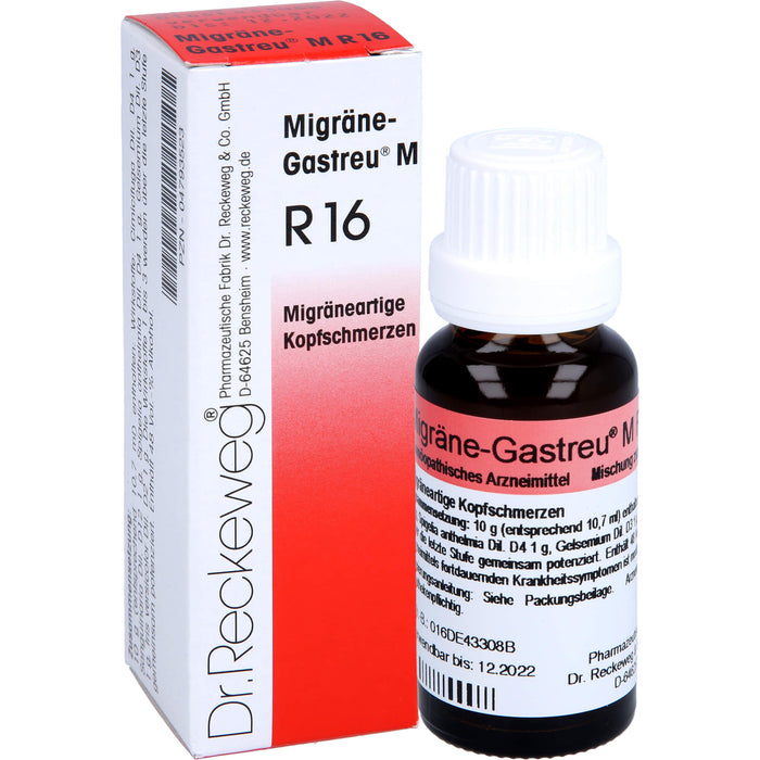 Migräne-Gastreu M R16 Mischung bei migräneartigen Kopfschmerzen, 22 ml Lösung