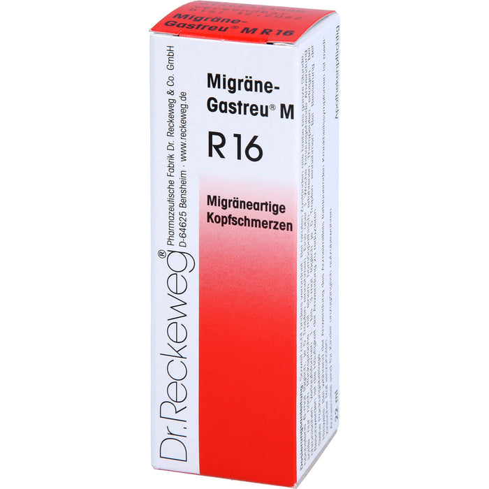 Migräne-Gastreu M R16 Mischung bei migräneartigen Kopfschmerzen, 22 ml Lösung