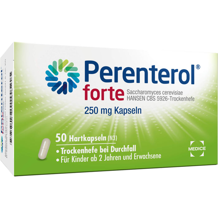 Perenterol forte 250 mg Kapseln Trockenhefe bei Durchfall, 50 St. Kapseln