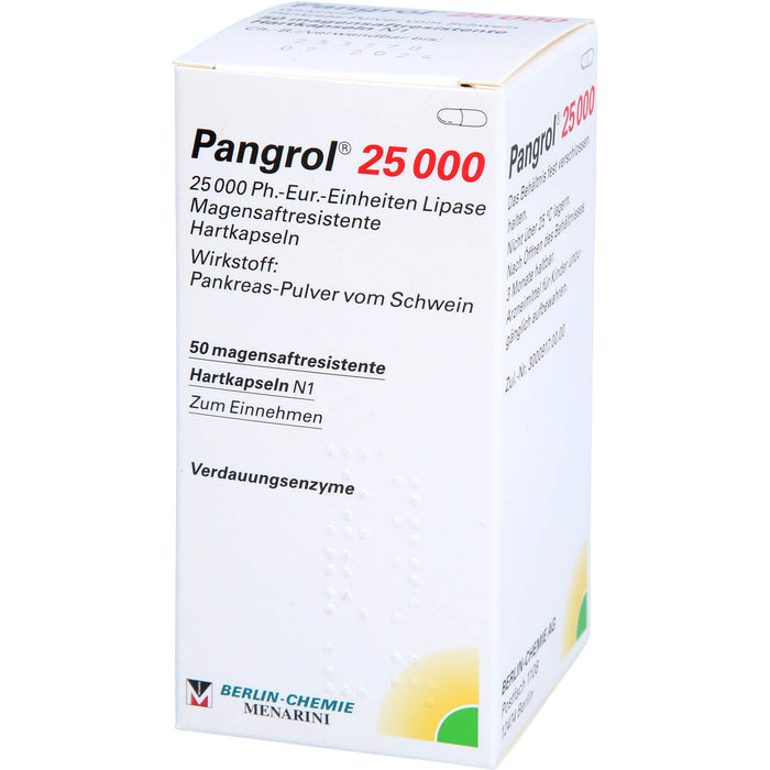 Pangrol 25 000 Kapseln Verdauungsenzyme, 50 St. Kapseln