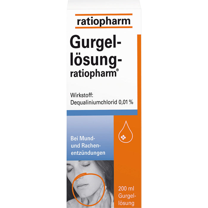 Gurgellösung-ratiopharm bei Mund- und Rachenentzündungen, 200 ml Lösung