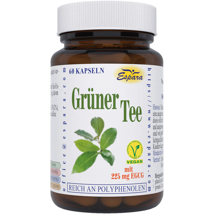 Espara Grüner Tee Kapseln mit 225 mg EGCG, 60 St. Kapseln