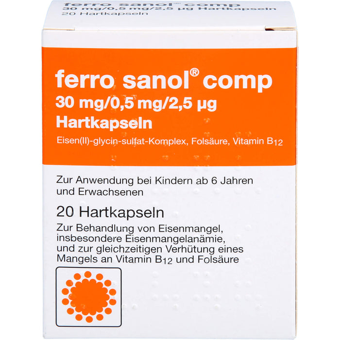 ferro sanol comp 30mg/0,5mg/2,5µg Hartkapseln, 20 St KMP