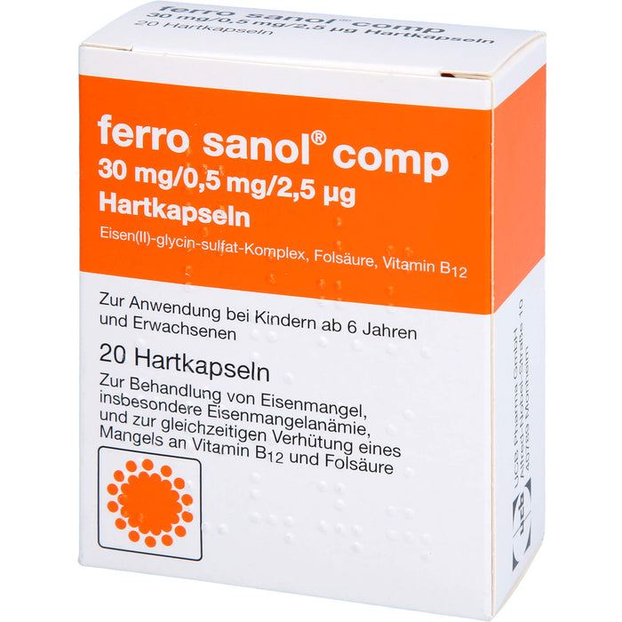 ferro sanol comp 30mg/0,5mg/2,5µg Hartkapseln, 20 St KMP
