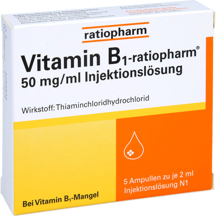 Vitamin B1-ratiopharm 50 mg/ml Injektionslösung, 5 St. Ampullen