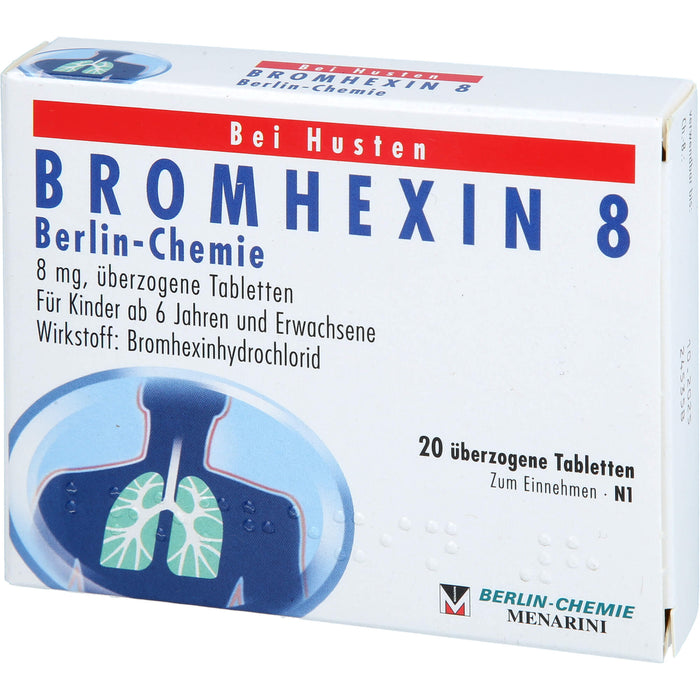 BERLIN-CHEMIE BROMHEXIN 8 Tabletten bei Husten, 20 St. Tabletten