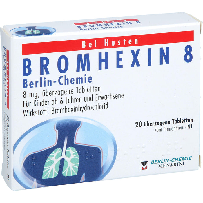 BERLIN-CHEMIE BROMHEXIN 8 Tabletten bei Husten, 20 St. Tabletten