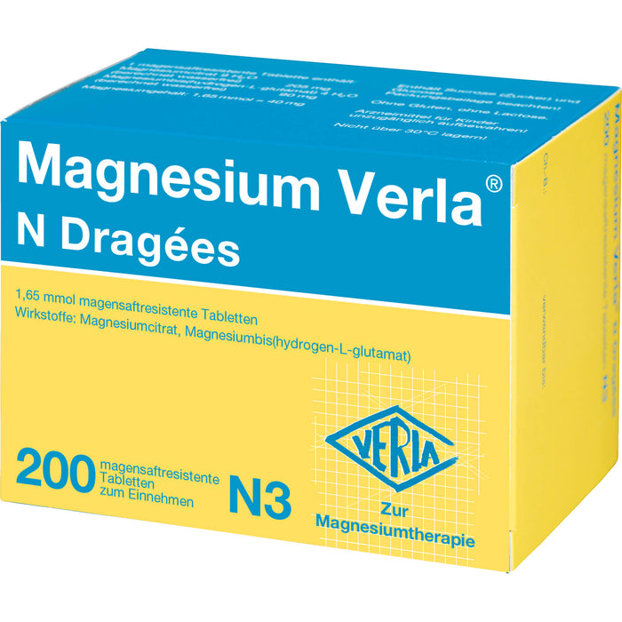 Magnesium Verla N Dragees, 200 St. Tabletten
