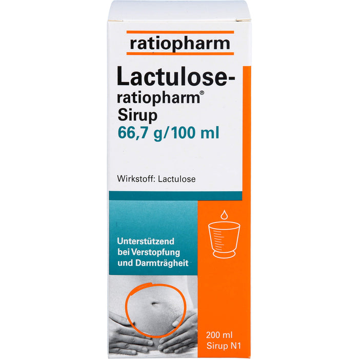 Lactulose-ratiopharm Sirup unterstützend bei Verstopfung und Darmträgheit, 200 ml Lösung