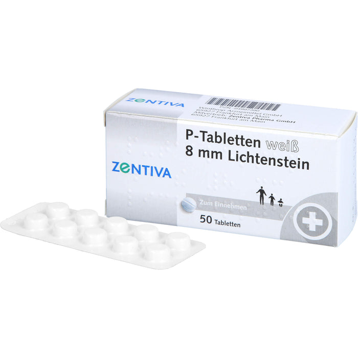P-Tabletten weiß 8 mm Lichtenstein, 50 St. Tabletten
