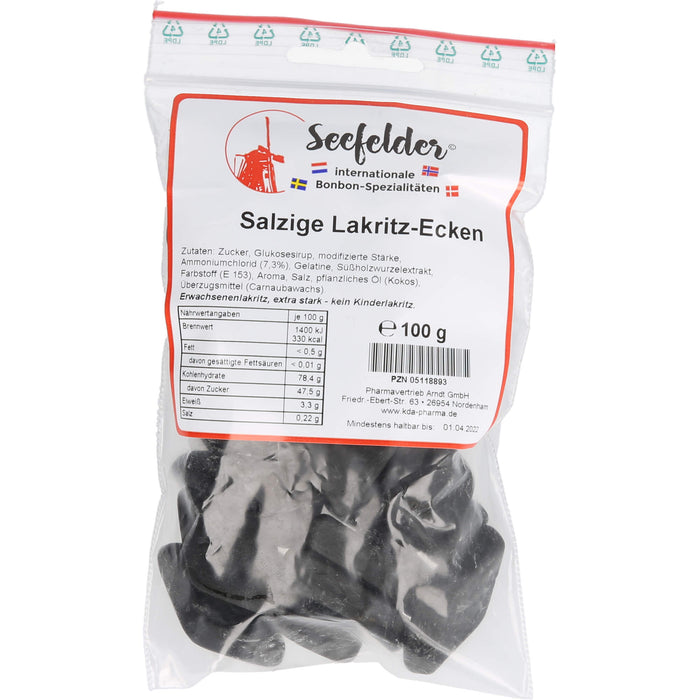 Seefelder salzige Lakritz-Ecken, 100 g Bonbons