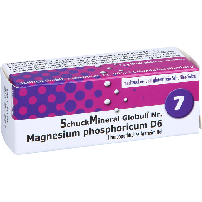 SchuckMineral Globuli Nr. 7 Magnesium phosphoricum D 6, 7.5 g Globuli
