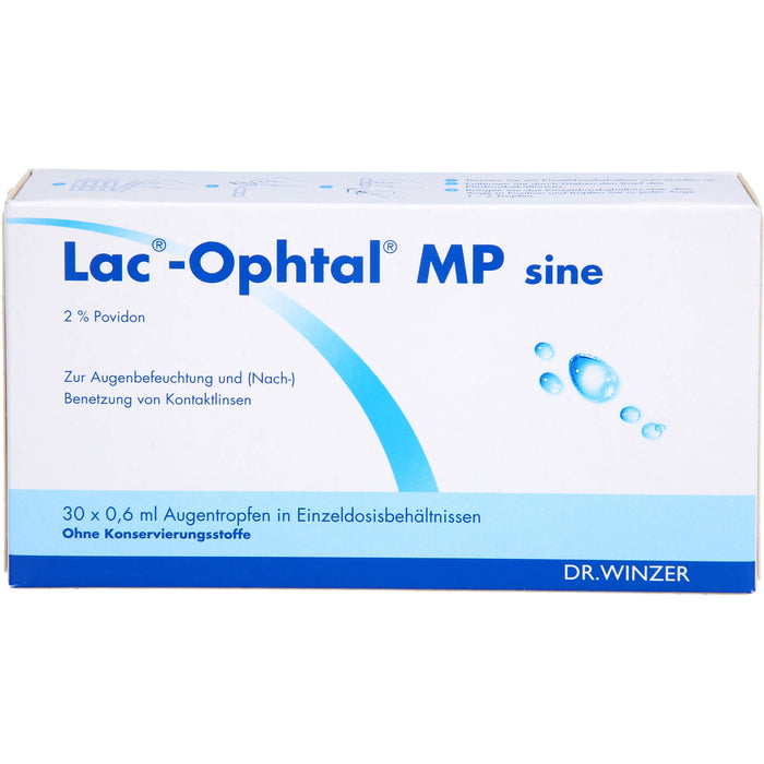 Lac-Ophtal MP sine Augentropfen zur Befeuchtung und Benetzung von Kontaktlinsen, 30 St. Einzeldosisbehältnisse