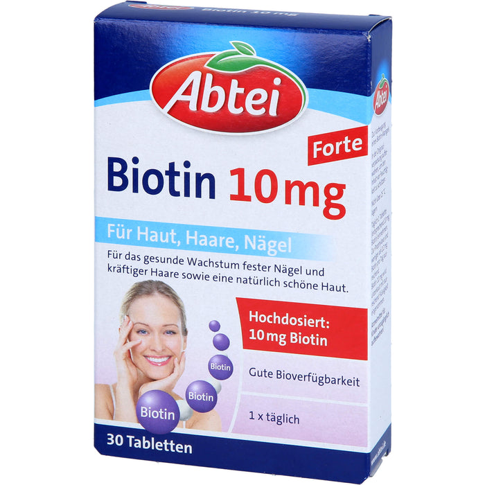 Abtei Biotin 10 mg Tabletten für Haut, Haare und Nägel, 30 St. Tabletten