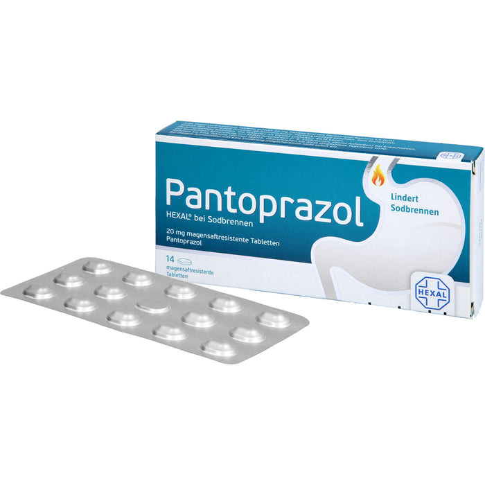 Pantoprazol HEXAL 20 mg Tabletten bei Sodbrennen, 14 St. Tabletten