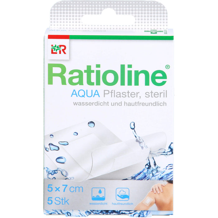 Ratioline aqua Duschpflaster plus 5 x 7 cm steril, 5 St. Pflaster