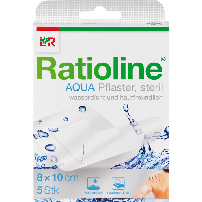 Ratioline Aqua Pflaster steril 8 x 10 cm, 5 St. Pflaster