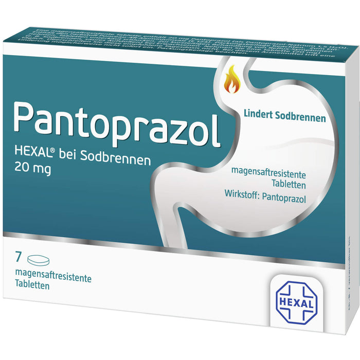 Pantoprazol HEXAL 20 mg Tabletten bei Sodbrennen, 7 St. Tabletten