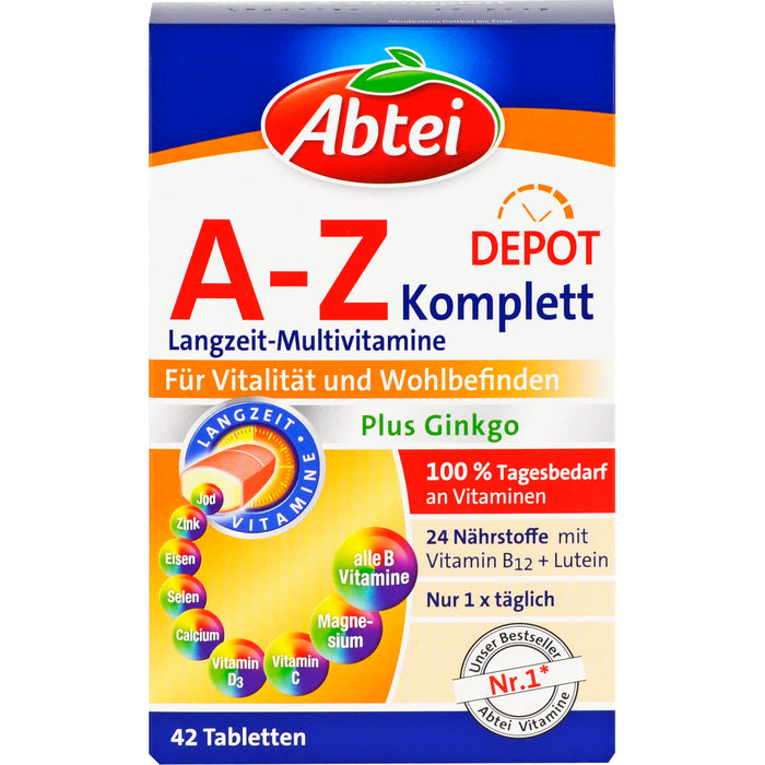 Abtei A-Z Komplett Depot Langzeit-Multivitamine Tabletten, 42 St. Tabletten