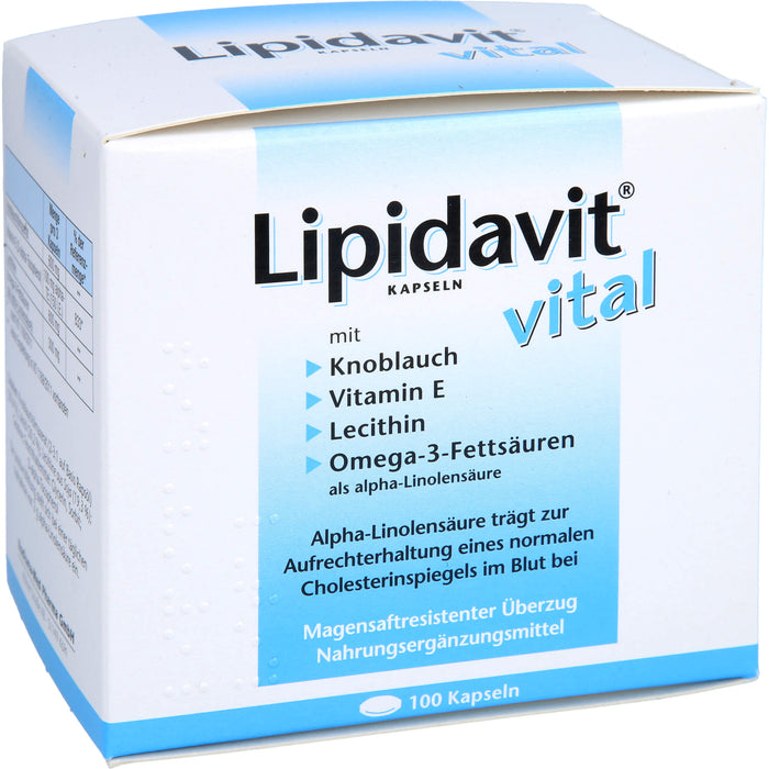 Lipidavit vital Kapseln trägt zur Aufrechterhaltung eines normalen Cholesterinspiegels im Blut bei, 100 St. Kapseln