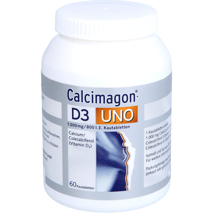 Calcimagon D3 UNO 1000 mg / 800 I.E. Kautabletten, 60 St. Tabletten