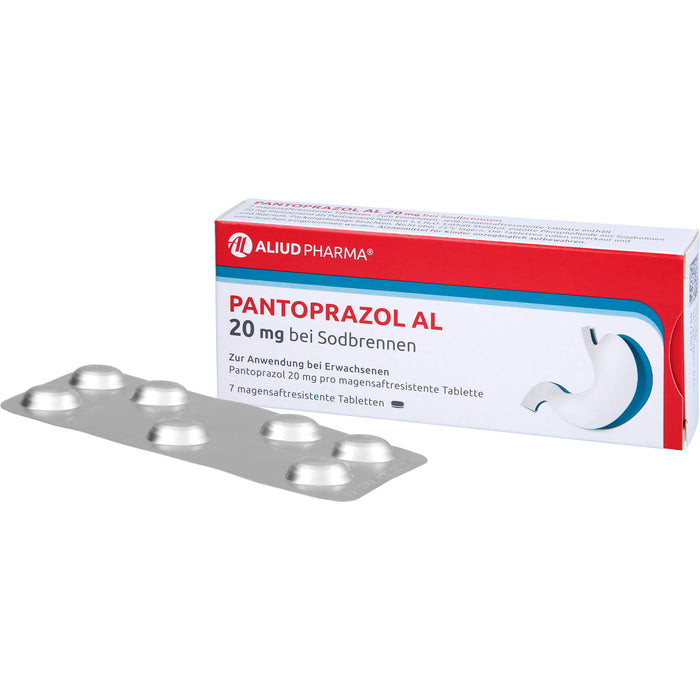 Pantoprazol AL 20 mg Tabletten bei Sodbrennen, 7 St. Tabletten