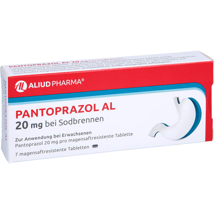 Pantoprazol AL 20 mg Tabletten bei Sodbrennen, 7 St. Tabletten