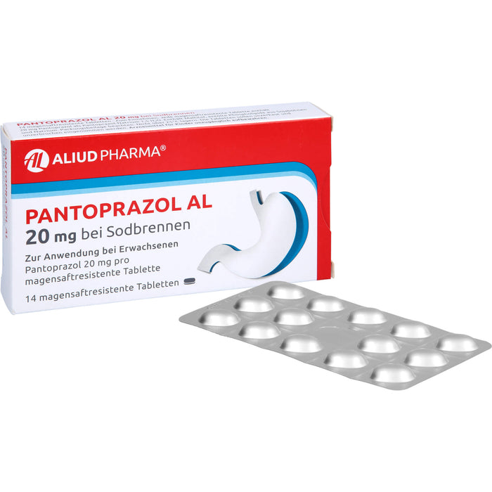 Pantoprazol AL 20 mg Tabletten bei Sodbrennen, 14 St. Tabletten