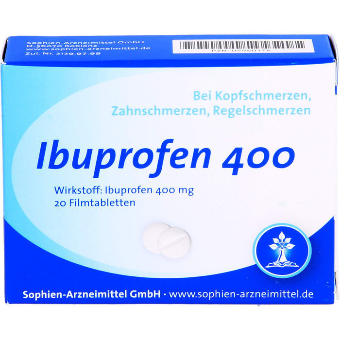 Ibuprofen Sophien 400 mg Filmtabletten, 20 St. Tabletten