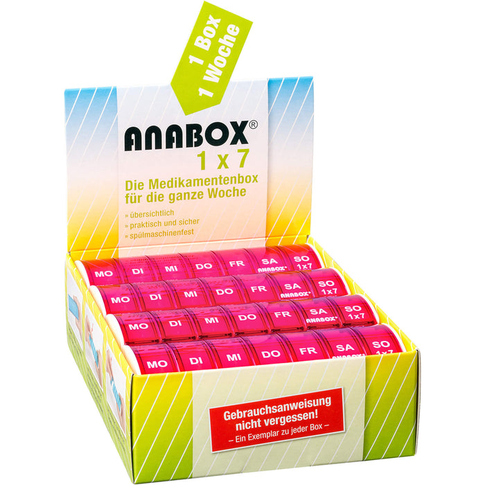 ANABOX 1 x 7 pink Medikamenten-Dosierer, 1 St. Dosette