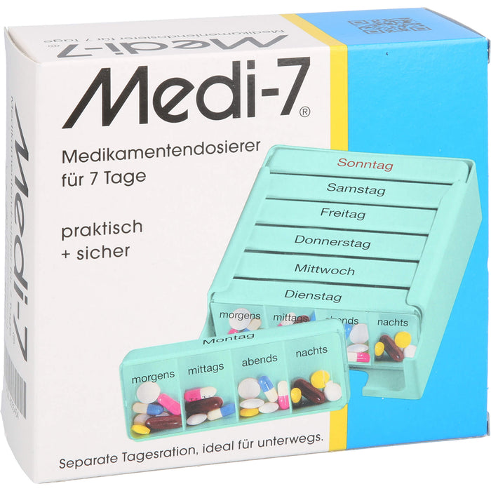 Medi-7 Medikamentendosierer für 7 Tage in türkis, 1 St. Box