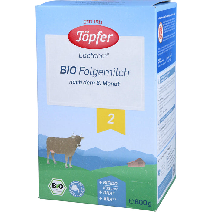 Lactana 2 Bio Folgemilch Pulver, 600 g Pulver