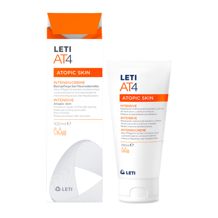 LETI AT4 Intensivcreme - Akut-Hautpflege bei extrem trockener oder bei akuten atopischen Ekzemen, 100 ml Creme