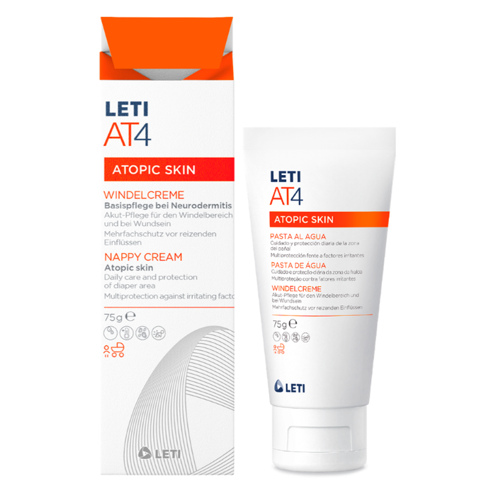 LETI AT4 Windelcreme - Akut-Pflege für den Windelbereich sowie bei wunder oder empfindlicher Haut, 75 g Creme