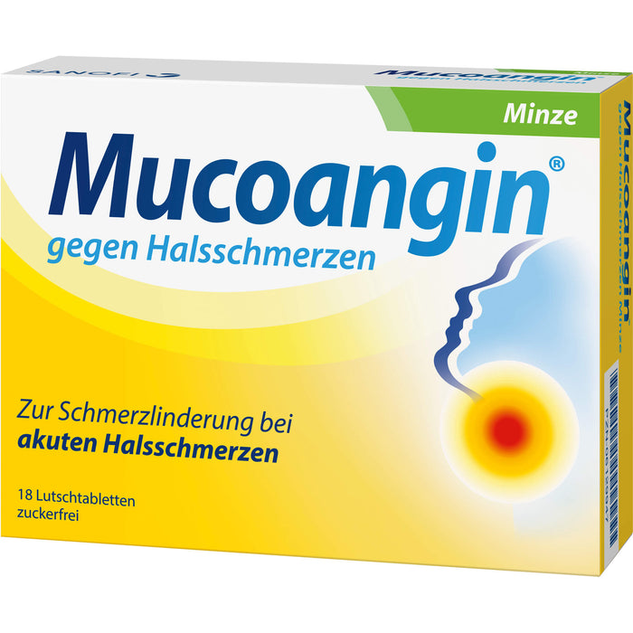Mucoangin Minze Lutschtabletten gegen Halsschmerzen, 18 St. Tabletten