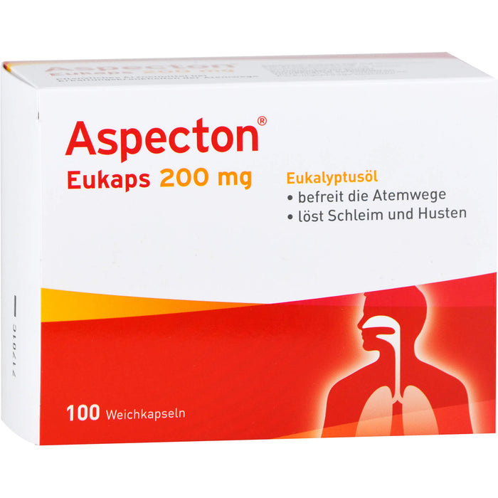 Aspecton Eukaps 200 mg Weichkapseln befreit die Atemwege und löst Schleim und Husten, 100 St. Kapseln