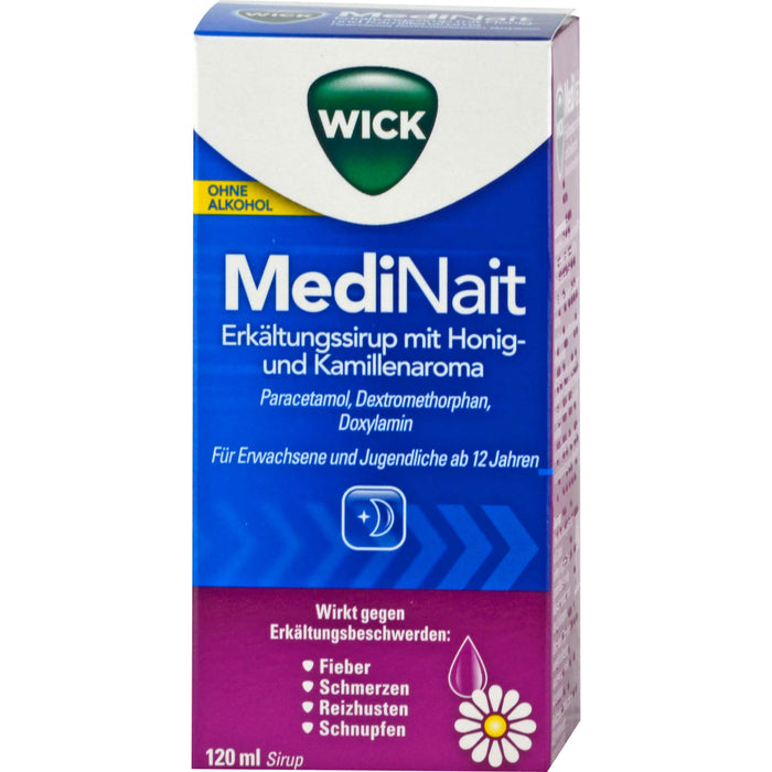 WICK MediNait ohne Alkohol Erkältungssirup, 120 ml Lösung
