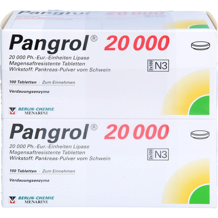 BERLIN-CHEMIE Pangrol 20000 Tabletten Verdauungsenzyme, 200 St. Tabletten
