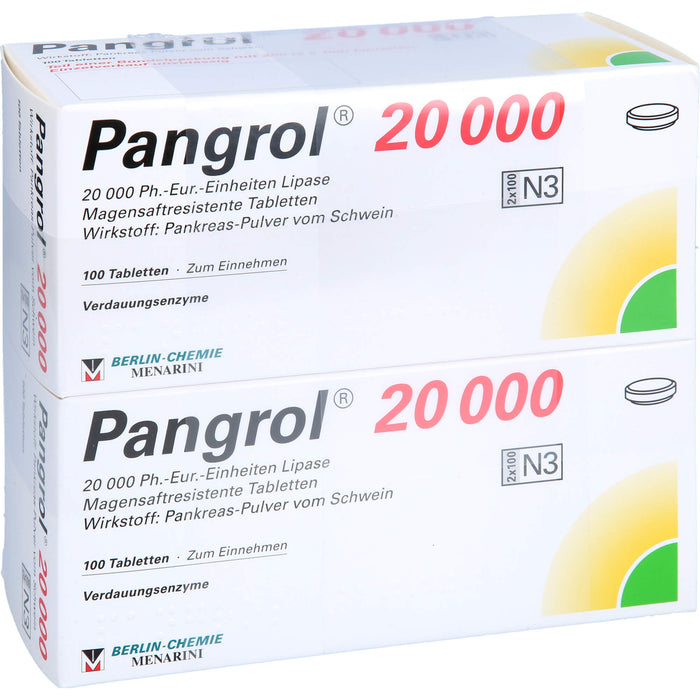 BERLIN-CHEMIE Pangrol 20000 Tabletten Verdauungsenzyme, 200 St. Tabletten
