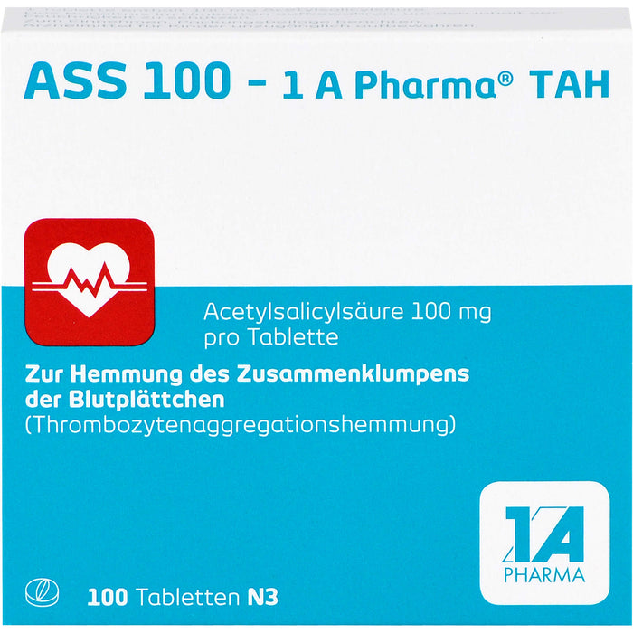ASS 100 mg - 1 A Pharma TAH Tabletten, 100 St. Tabletten