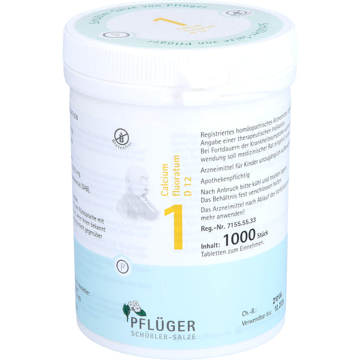 Pflüger Schüßler-Salz 1 Calcium fluoratum D12 Tabletten, 1000 St. Tabletten