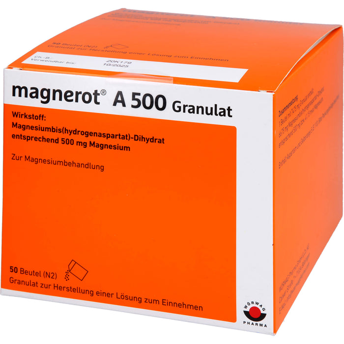 magnerot A 500 Granulat zur Magnesiumbehandlung, 50 St. Beutel