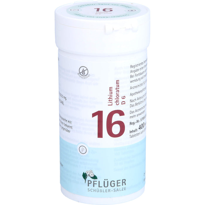 PFLÜGER Biochemie 16 Lithium chloratum D 6 Tabletten, 400 St. Tabletten