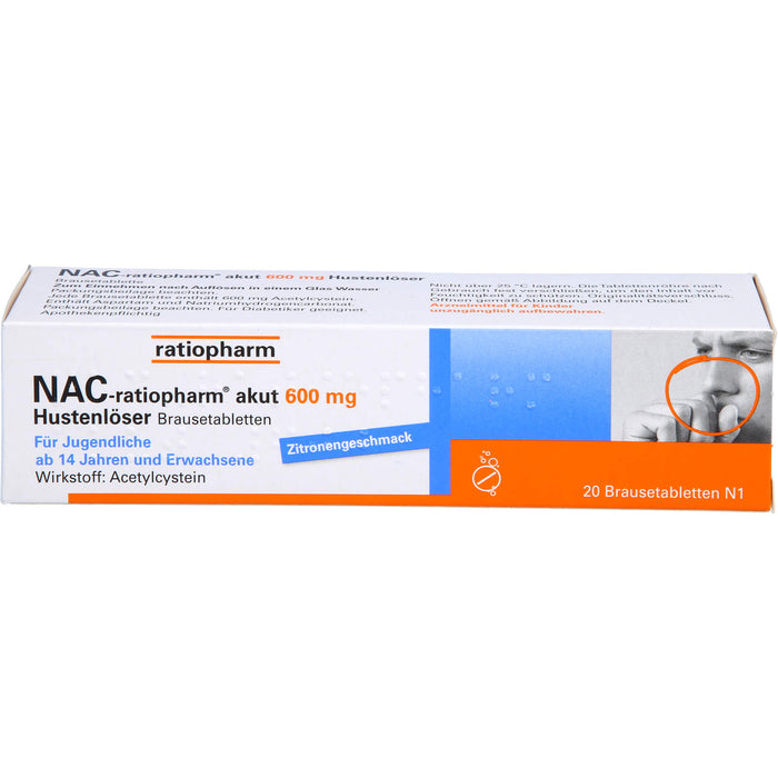 NAC-ratiopharm akut 600 mg Brausetabletten, 20 St. Tabletten