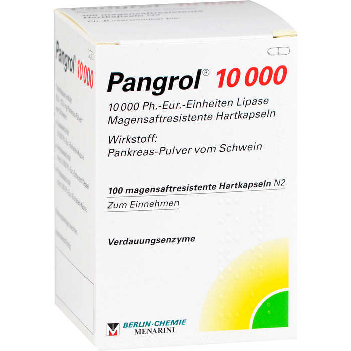 Pangrol 10 000, 10 000 Ph.-Eur.-Einheiten Lipase Magensaftresistente Hartkapseln, 100 St KMP